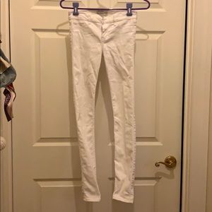 White Abercrombie kids skinny jeans